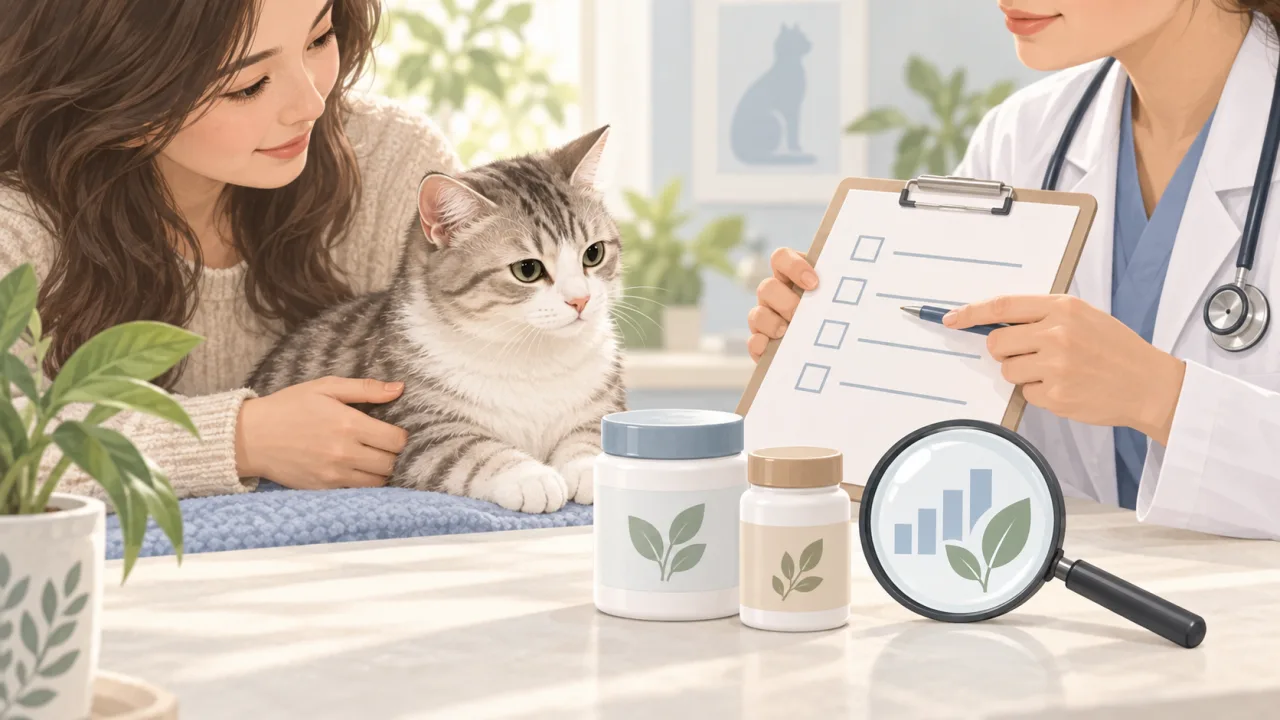 Cat and a veterinary medication checklist