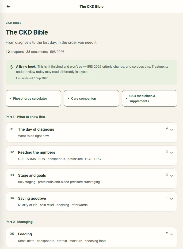 Kidney disease bible contents: diagnosis, test values, stages and feeding.