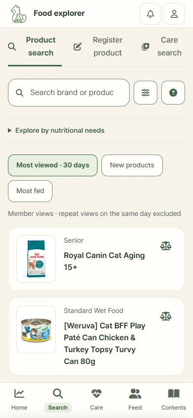 Live food explorer